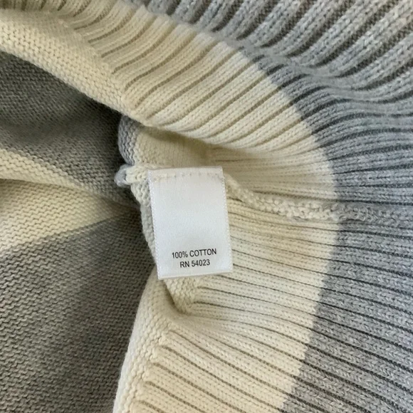 BANANA REPUBLIC Grey & Ivory Striped Cowl Neck - Picture 5 of 5